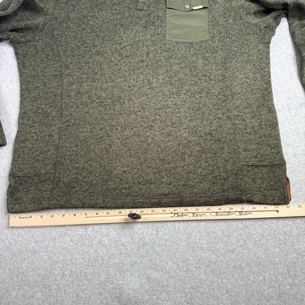 Woolrich Mens 1/4 Snap Pullover Sweater Size XL Army/Olive Chest Pocket EUC - Picture 5 of 10